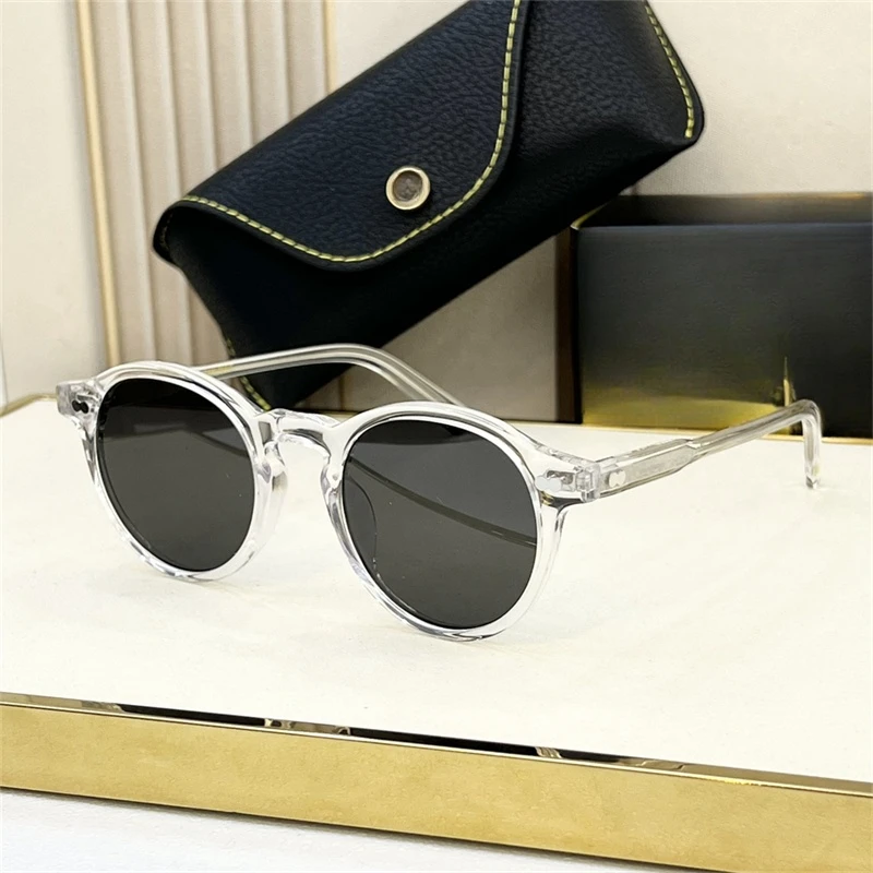 

Clear Frame Green Lense Lemtosh Miltzen Round Men Sunglasses Women High Quality Outdoor Vintage Business Eyewear Luxury Shades