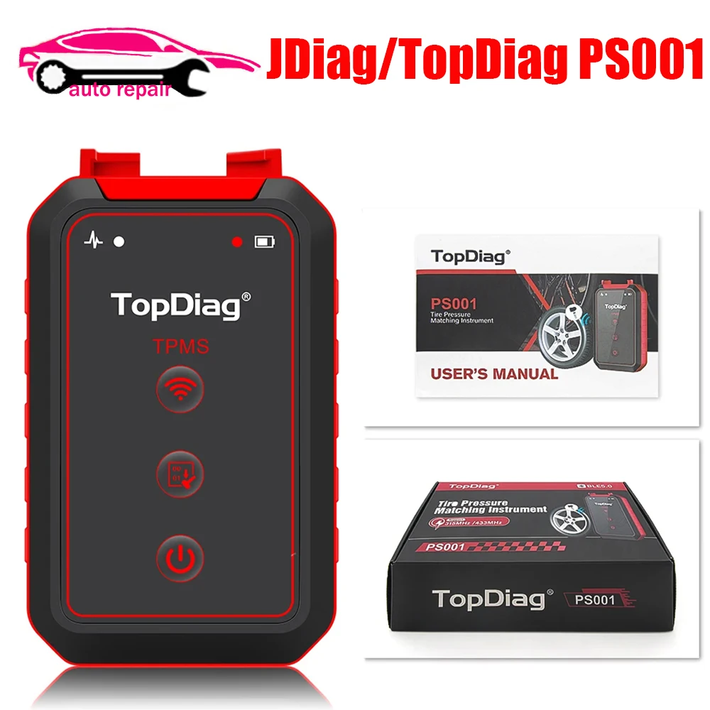 

2024 JDiag PS001 OBD2 Scanner Car TPMS Diagnostic Service Tool Activate Relearn Matching Sensors Program TPMS Kit Adapter