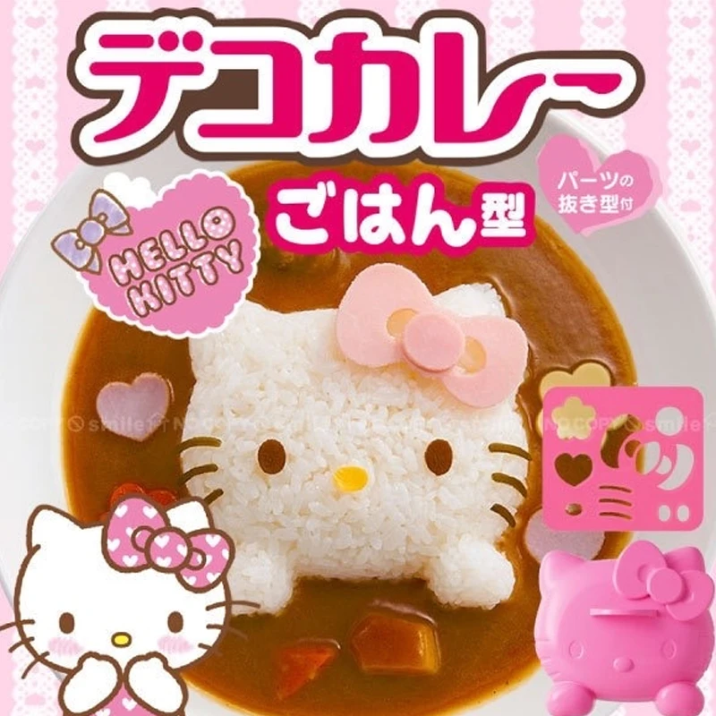 Kawaii Pink Hello Kitty Cake Mold Cartoon Cute Baking Tools Harajuku Cartoon Sandwich Mold Rice Ball Gift