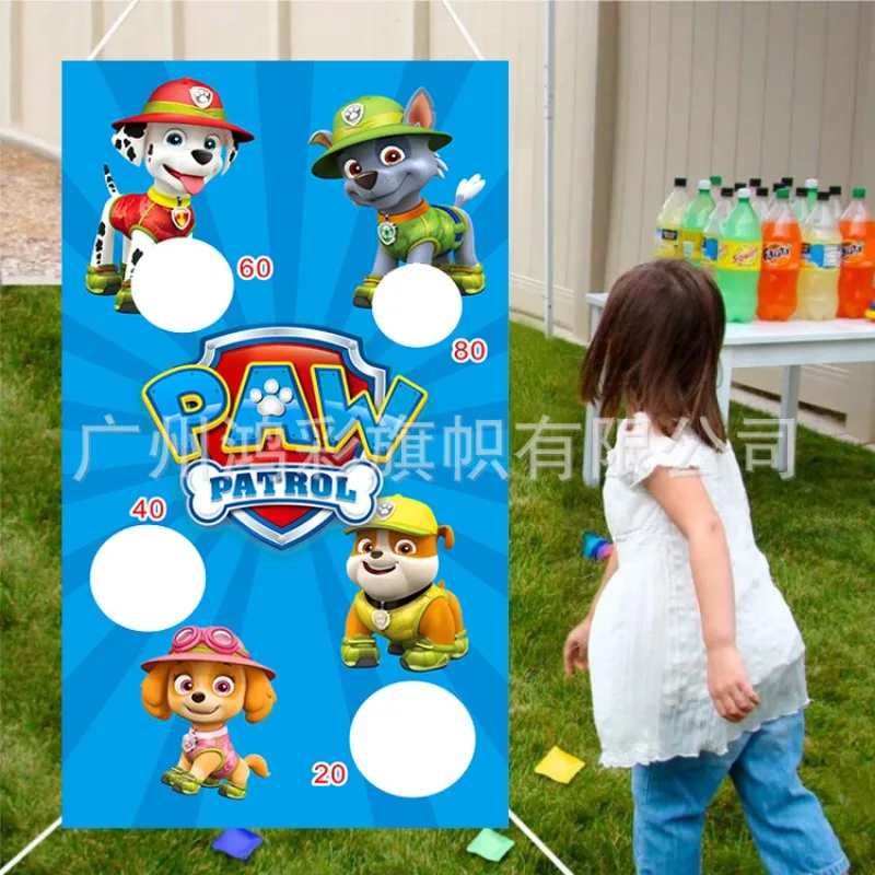 子供のためのパウパトロールの旗,漫画の背景の布,屋外バナー,誕生日プレゼントのポスター