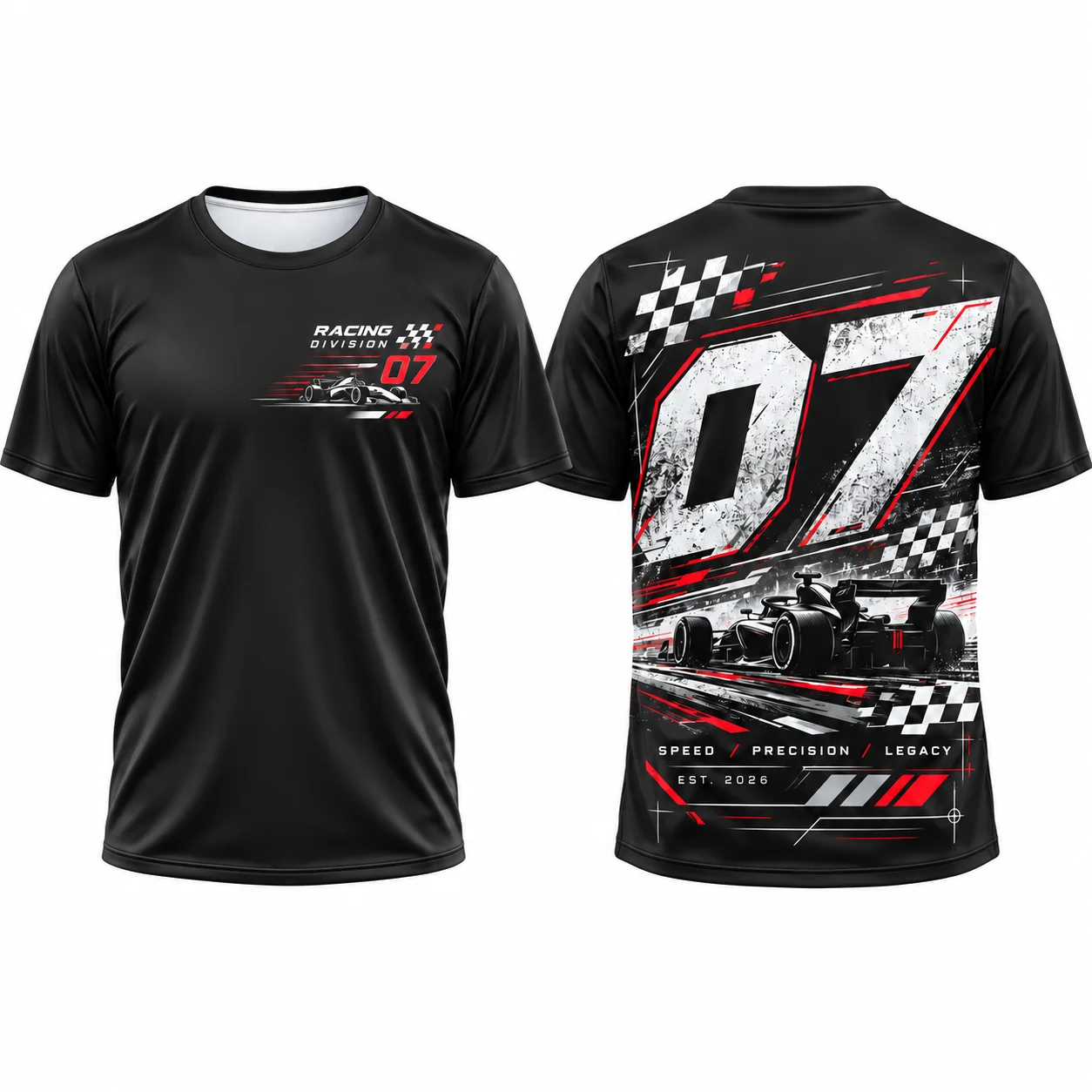 Men Racing Car Checkered Flag Print T Shirt Motorsport Streetwear Quick Dry Casual T-Shirt Racing Cycling Suit Kids T-Shirt