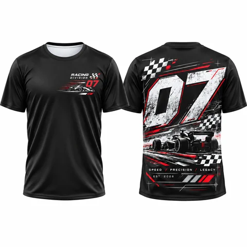 Men Racing Car Checkered Flag Print T Shirt Motorsport Streetwear Quick Dry Casual T-Shirt Racing Cycling Suit Kids T-Shirt