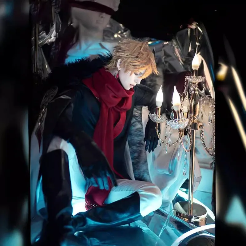 Tartaglia Childe Genshin Impact Fatui Harbingers عباءة زي كوس دور معطف أنيمي تأثيري طبعة فاخرة مجموعة كاملة حفلة الكبار