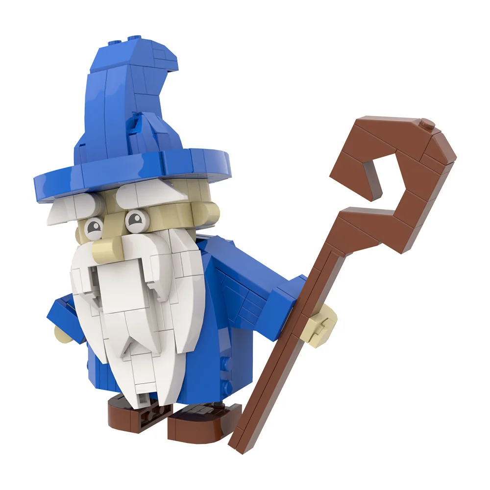 MOC Cute Wizard Bricks Model Magic Movie White Beard Cute Wizard Action Figure Building Blocks Montaż Zabawki Dzieci Prezenty Urodzinowe
