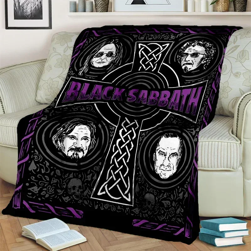 3D BLACK SABBATH Heavy Metal Rock Blanket,Soft Throw Blanket for Home Bedroom Bed Sofa Picnic Travel Office Cover Blanket Kids