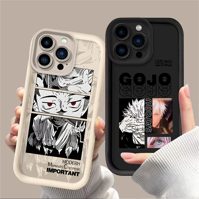 Cute Anime Jujutsu Kaisen Case for Samsung Galaxy S24 Ultra S23 FE S22 S21 Plus FE A54 A34 A14 A73 A53 A33 5G Protective Cover