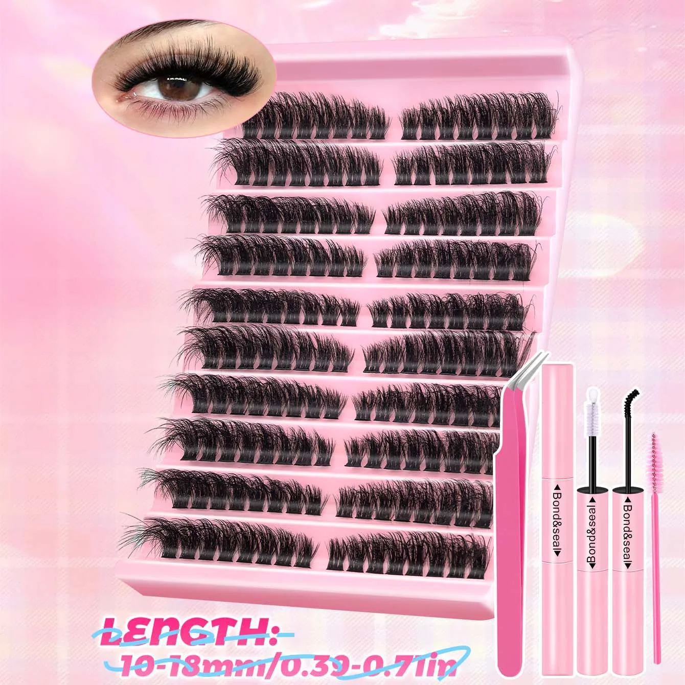 30D/40D/60D/80D/100D/120D/150D Mixed Lengths 9-18mm with Grafted Lashes, D-curl Holiday Lashes for DIY and Festive Occasions.