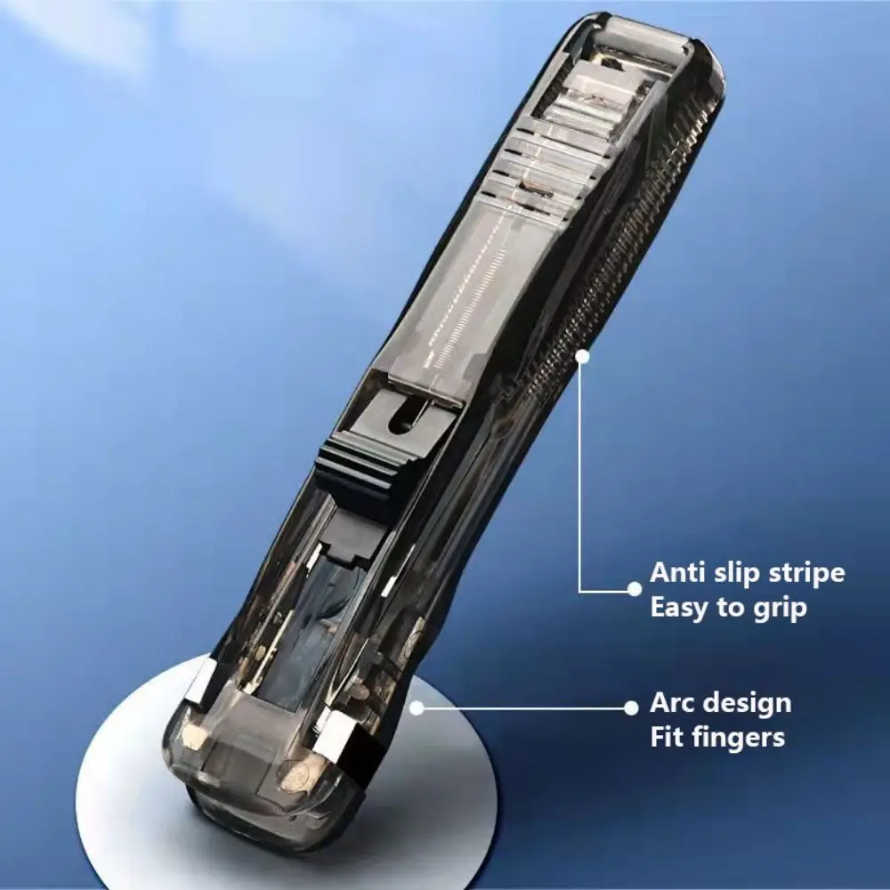 Simple Traceless Clip Pusher Hand Push Metal Hand Push Clamp Reusable Document File Stapler Student Gift