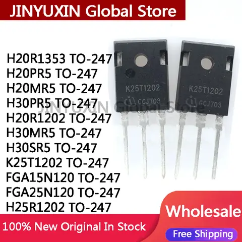 10PCS 100% quality H20PR5 H20MR5 H30PR5 H30MR5 H30SR5 H20R1202 H20R1353 FGA15N120 FGA25N120 H25R1202 K25T1202 TO-247 IGBT tube