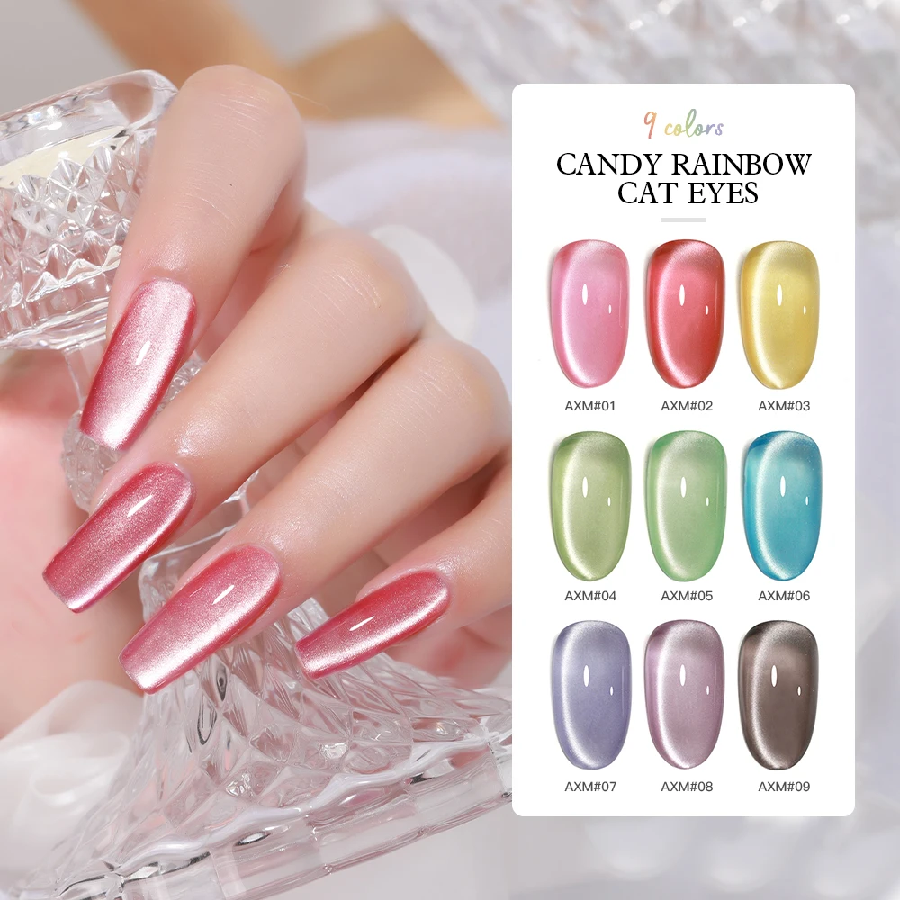 AS Rainbow Jelly Cat Eye Nail Gel Polish 15ml Transparent Summer Nude Milky Pink Semi Permanent Soak Off Nail Art Cateye Varnish