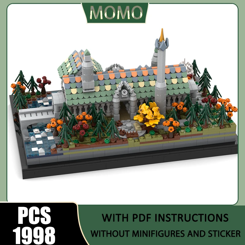

Magic Rings Moc Building Blocks Rivendell Microscale Diorama Model Technology Brick DIY Assembly Construction Holiday Toys Gifts