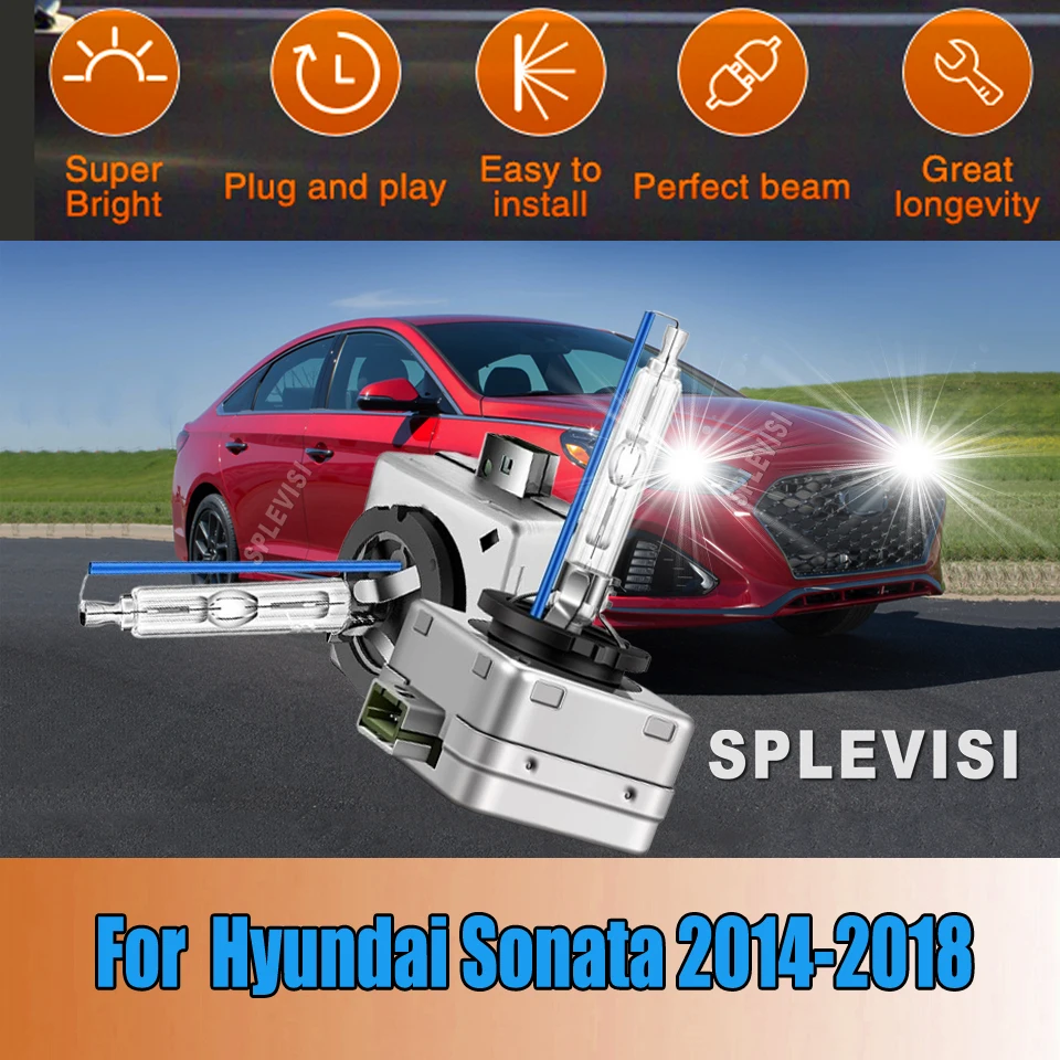 

35W HID Bulb Xenon White Headlight - Clearer Vision and Safer Driving a Focused Beam For Hyundai Sonata 2014 2015 2016 2017 2018