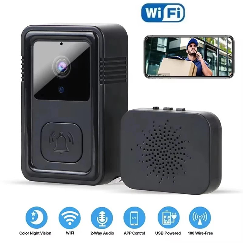 Best-Wireless Wifi Doorbell Camera Video Two-Way Intercom Doorbell Smart Home Voice Change Doorbell Night Vision Camera
