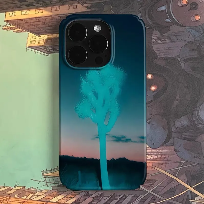 

Fluorescent Green Landscape Tree Phone Case for IPHONE 17Air 16E 15 PROMAX 14Plus 13 12 MINI 11PRO 16Plus XR Acrylic Phone Cover
