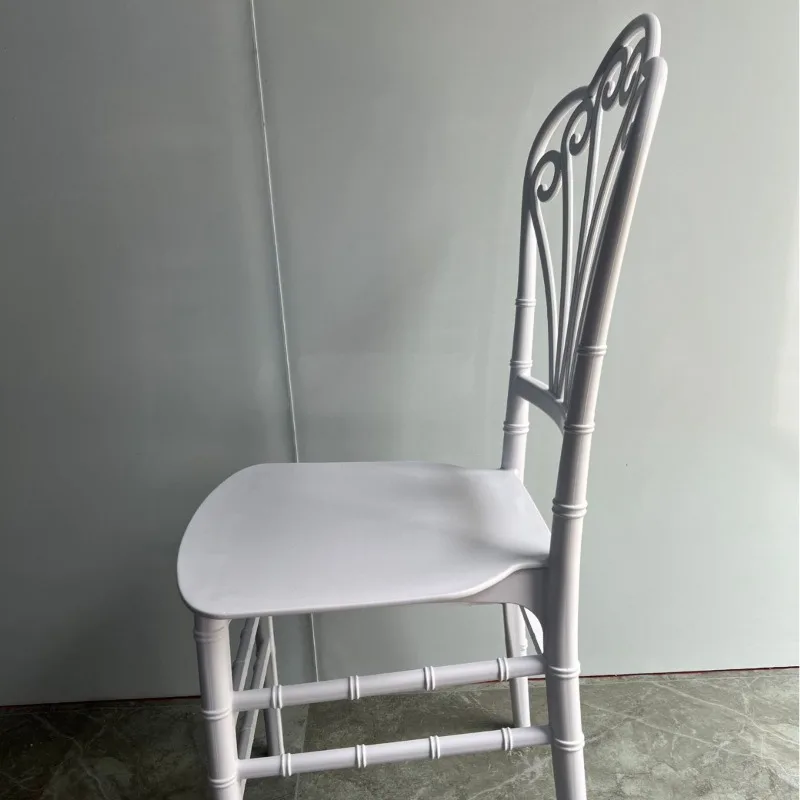 Factory Wholesale Plastic Restaurant Hotel Wedding Outdoor Wedding Stool Banquet Simple Tiff Bamboo Back Flower Chair