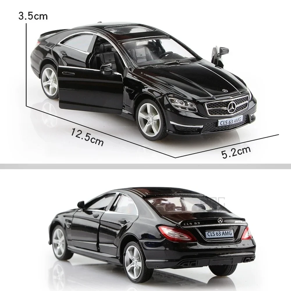 1/36 Scale Benz CLS Model Car Toys Diecast Alloy with Pull Back Rubber Tires Vehicle Models for Boys Kids Gifts Collections