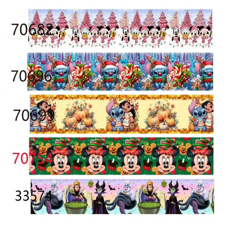 

10 ярдов Рождественский принт для стежка Минни Маус репсовая лента украшения банты для волос DIY ремесленные материалы