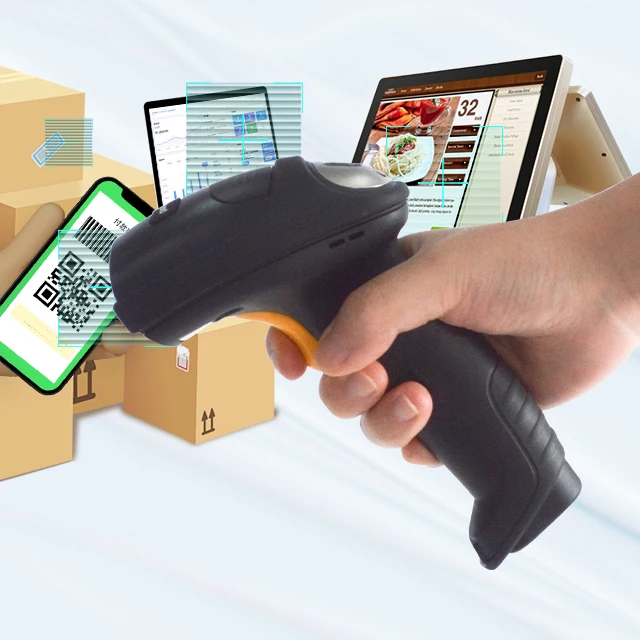 Высококачественный 2d беспроводной/проводной портативный портативный считыватель QR-кода сканер штрих-кода