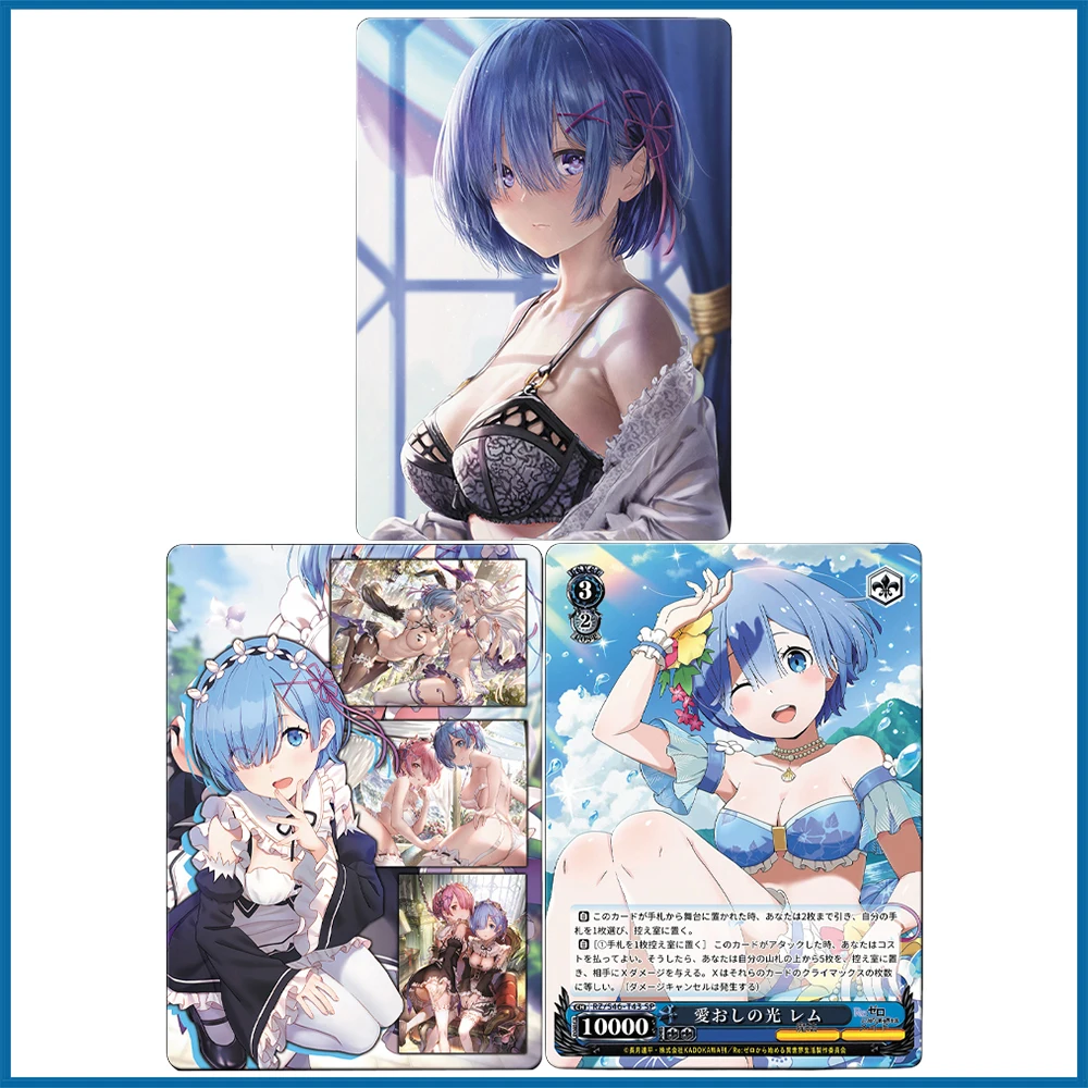 

Anime Goddess Story DIY ACG Rem Ram 3D Changing Cards Premium Flash Cards Boy Games Toys Birthday Gifts Collectible Cards