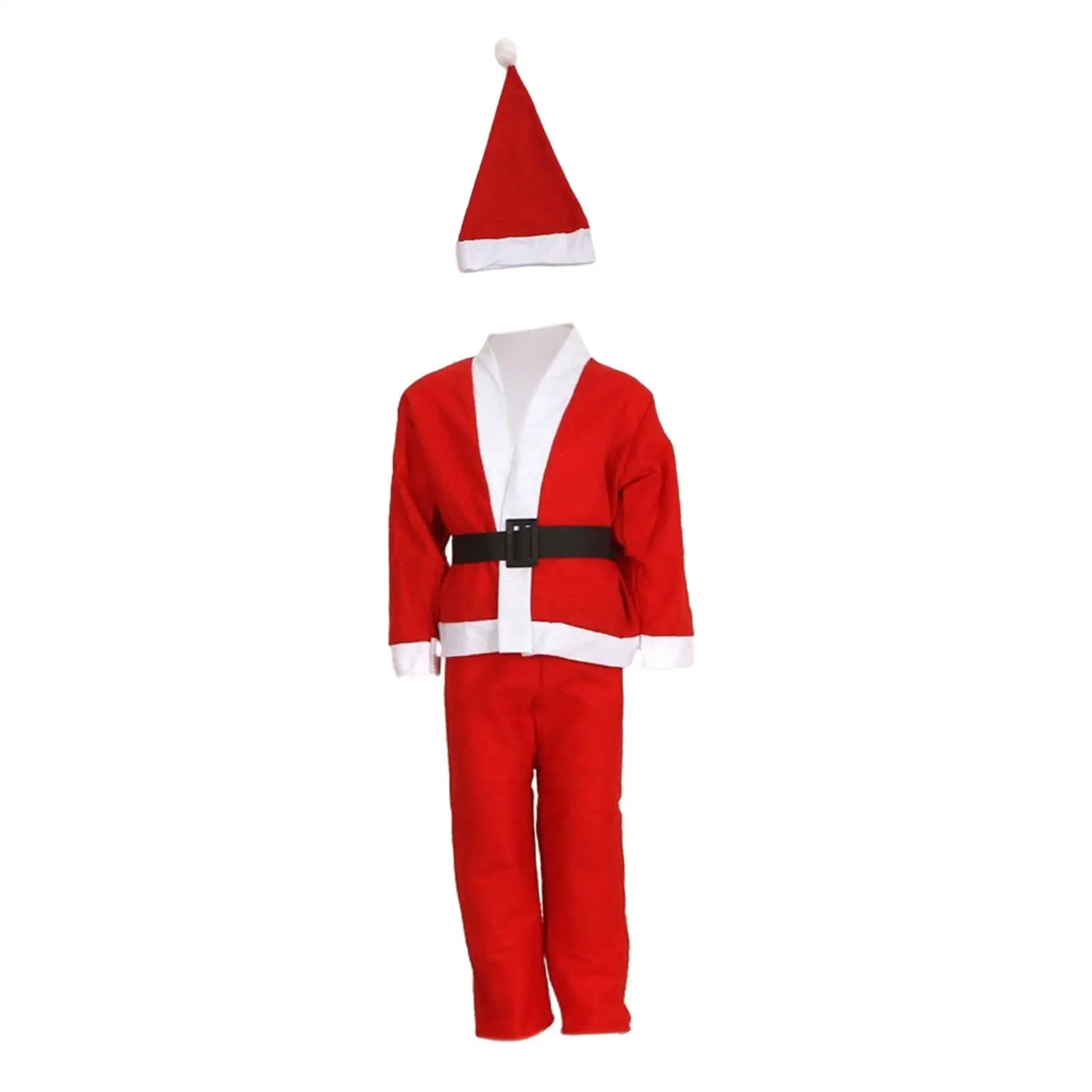 Kerstmankostuum voor kinderen Fluweel Carnaval Complete outfit Feestkleding met lange mouwen en hoed voor verjaardag Halloween-galacadeau