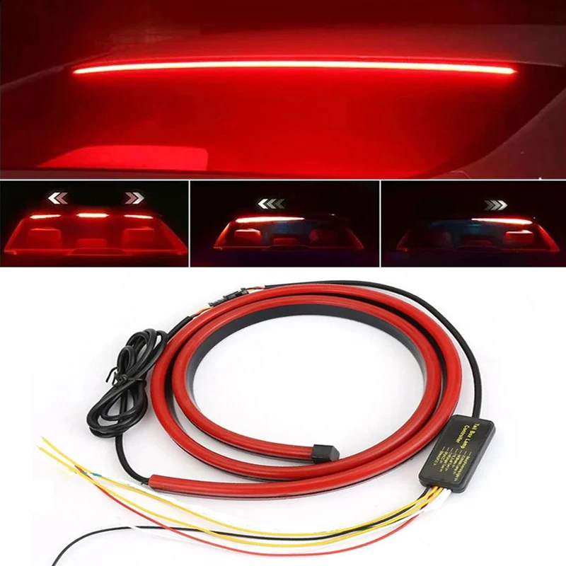 100cm Car Rear Led Stop Light Rear Third Brake Light LED Strip Additional Running Warning Signal Lamp Rear Tail Trunk Lights Bar