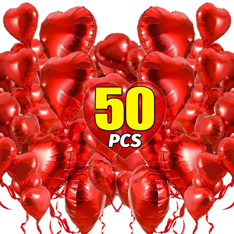 18 Inch Red Love Heart Foil Balloons Big Helium Globos Aluminum Film Balloon Valentine Day Birthday Wedding Party Decoration