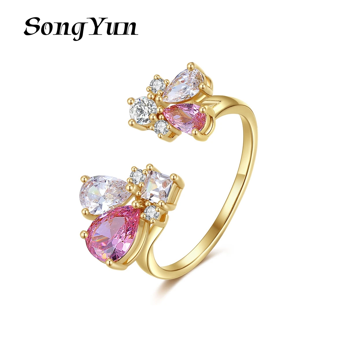 

SongYun Jewelry MHT Quality Brass Ring Wedding Band CZ 7A Zircon Romantic Bridal Jewelry Women Rings Fashion Jewelry