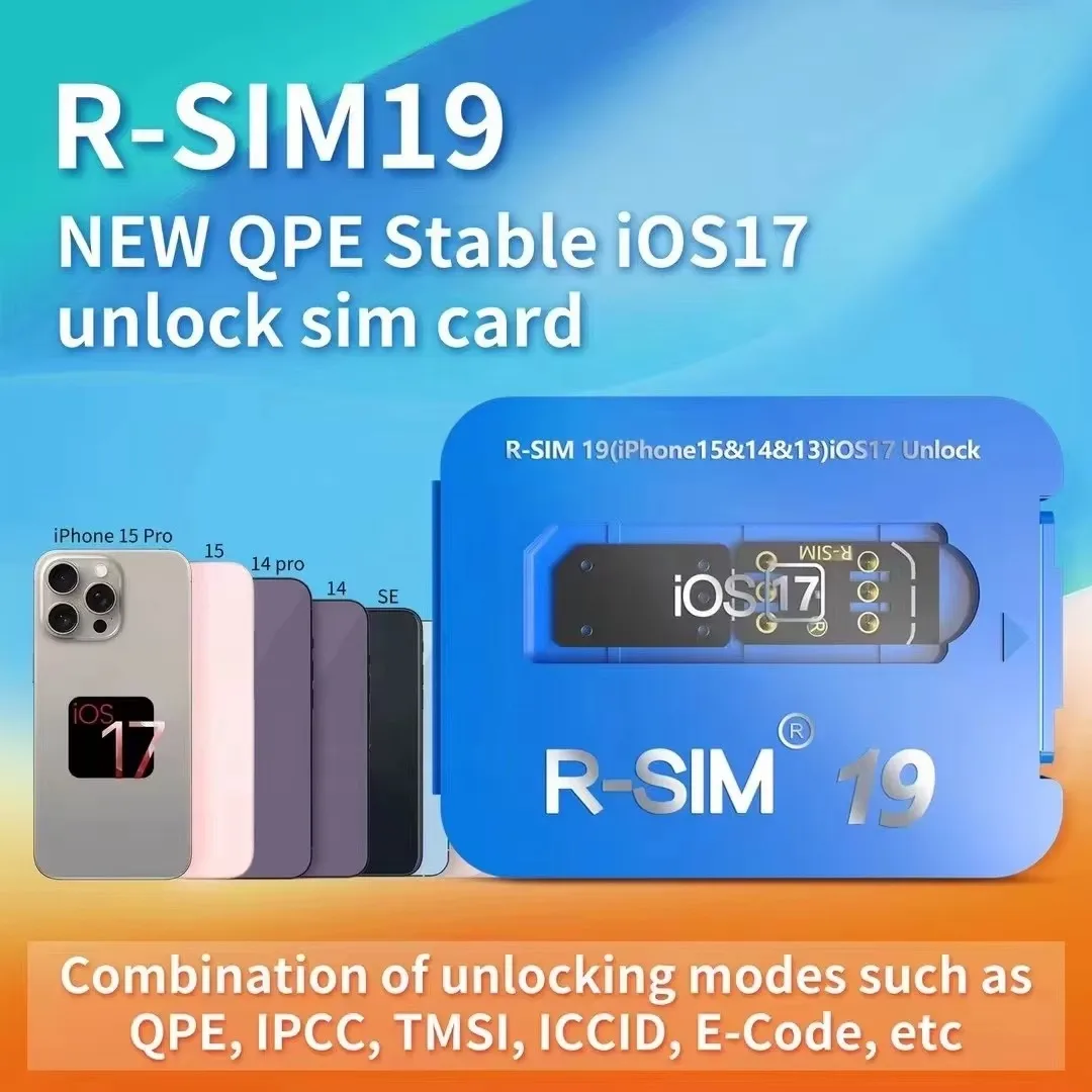 R SIM19 Automatic Unlocking Mode ICCID TMSI for Phone X XS 11 12 13 14 15 for iOS 17 5G Double Sided Sticker Editable ICCID TMSI