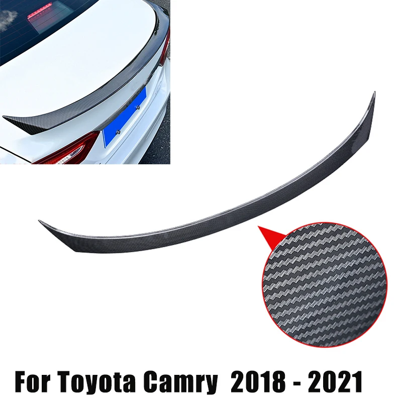 

Спойлер на крыло багажника автомобиля для Toyota Camry 2018-2021, глянцевый черный спойлер на заднее крыло из углеродного волокна, сменный автомобильный Стайлинг