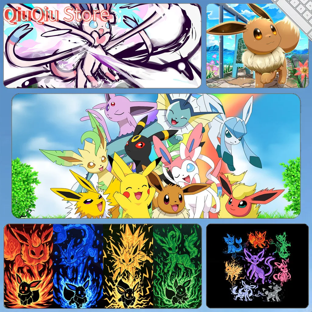 

Eevee коврик для мыши Pokémon компьютерный столpad Пикачу милый коврик на запястье большие игровые коврики с героями мультфильмов аниме
