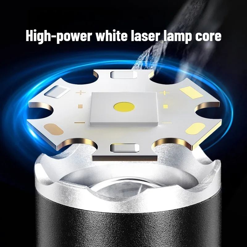 Rechargeable LED Flashlight Zoomable Waterproof Aluminum Alloy Torch with Clip Magnet for Outdoor Hiking Camping Night Use view 4