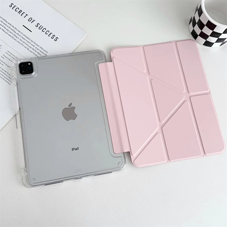 Casing lipat Y akrilik Transprent, casing untuk Xiaomi Pad 7 6 untuk Xiaomi Pad 7 6 Pro, casing untuk Redmi Pad SE 11, penutup belakang dengan Slot pena