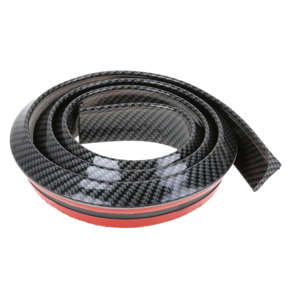 1.5M Universal Car Rear Bumper Lip Spoiler Carbon Fiber Rubber Strip Protector for Cars, Trucks Car Tail Decoration