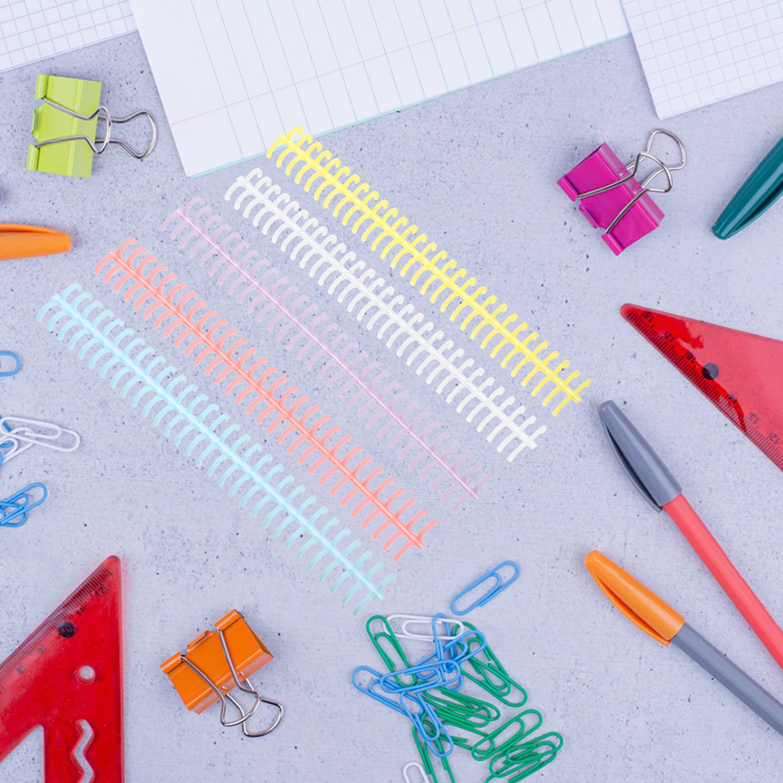 

10pcs Plastic Binder Loose Leaf Book Rings For Notebook Diary Photo Album Hinged Rings Home Office School Lightweight