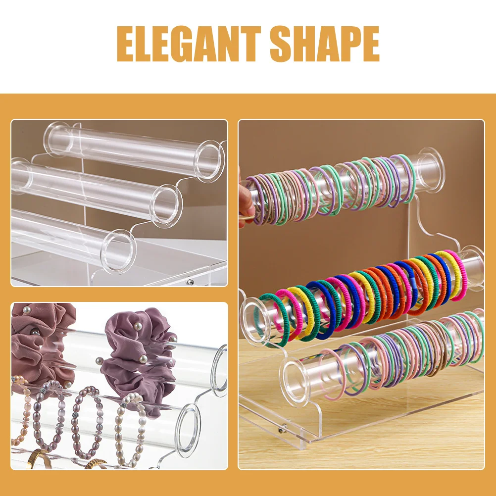 

3-х уровневый прозрачный акриловый органайзер для ювелирных изделий, стеллаж для браслетов, часов, резинок для волос, компактная подставка для хранения ювелирных изделий