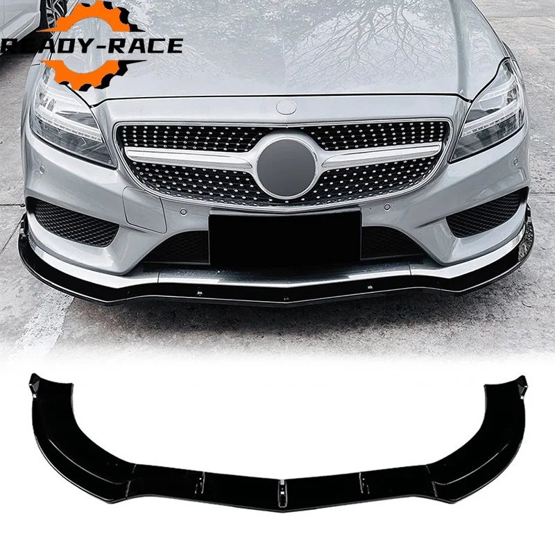 For Mercedes Benz CLS Class C218 X218 CLS400 CLS550 AMG Line 2014-2017 3PCS Car Front Bumper Lip Lower Body Splitter Protector