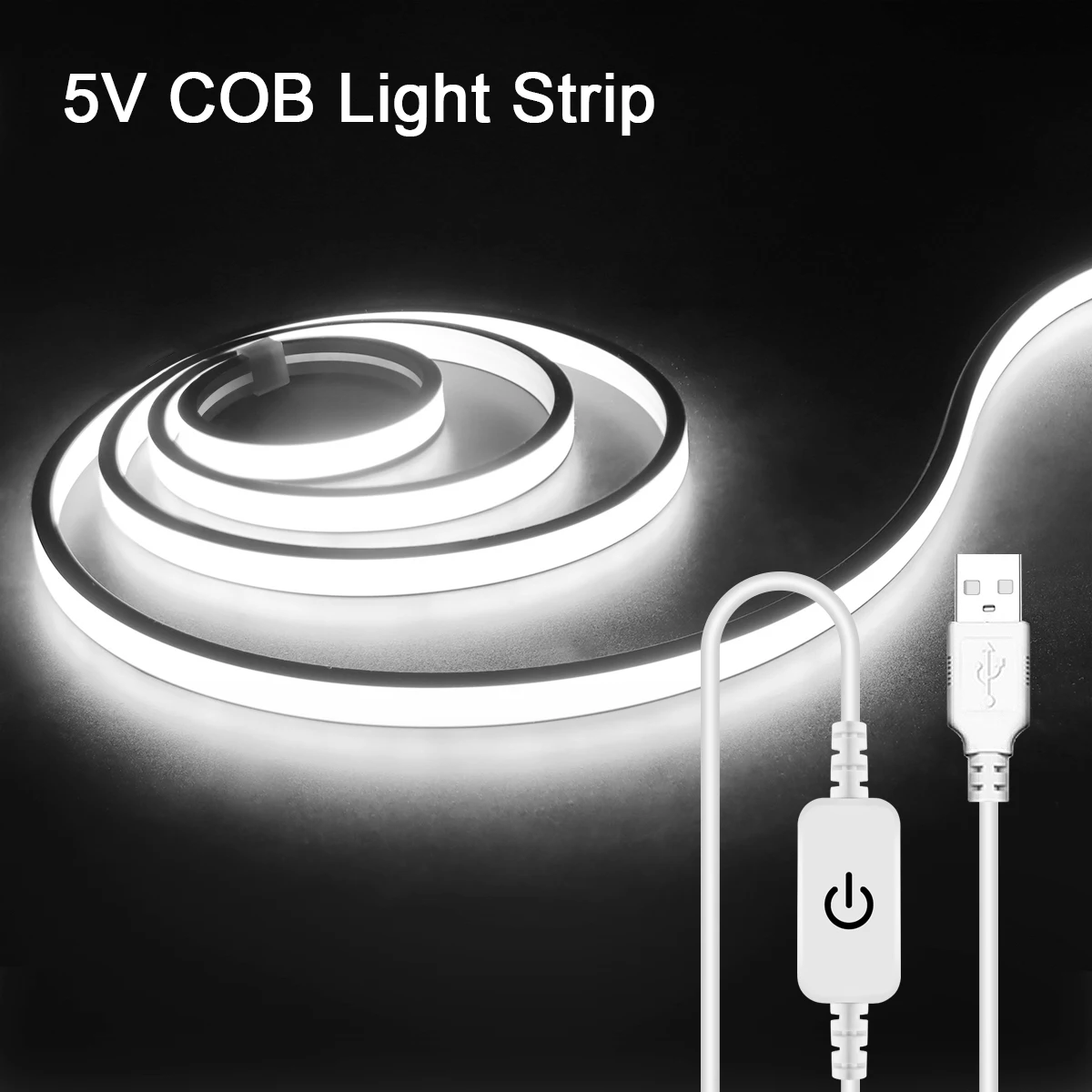 1M 2M 3M 5M 5V Touch Sensor Dimmable USB COB LED Strip Light Waterproof Soft Silicone Tube Lamp Tape For Room Decor Backlight 