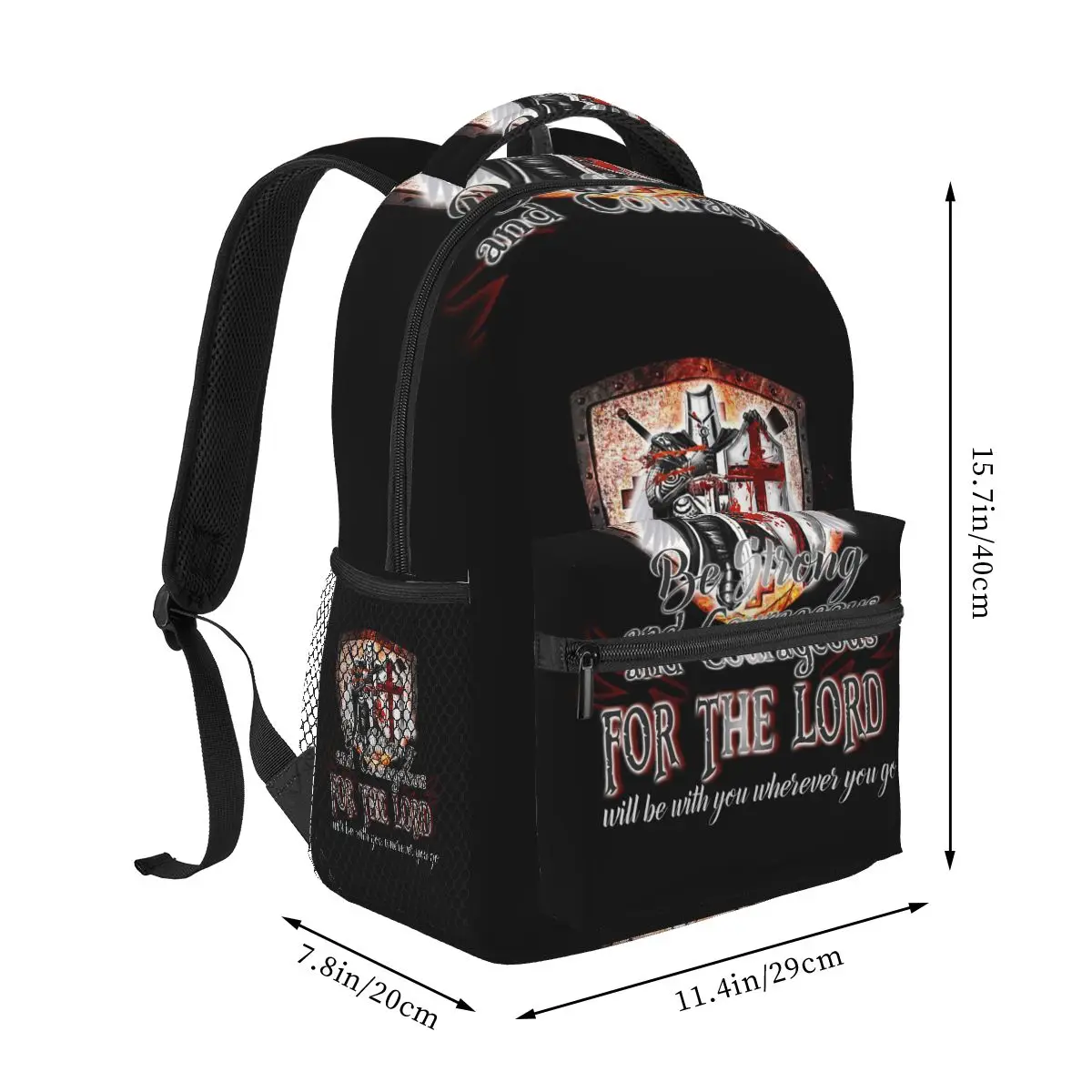 Knights Templar Cross Shield Symbol Medieval Sword Emblem Secret Order Backpack Student Boys Girls BookBag Laptop Shoulder Bags