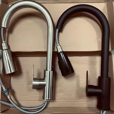 Kitchen Sink Faucets stainless steel Pull Out Kitchen Sink Water Tap Deck Mounted Mixer Stream Sprayer Head Hot Cold Taps