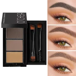 3 in 1 Three Color Eyebrow Powder Waterproof Sweat Proof Non Fading Suitable for Nose Shadow Highlights Cosmetics Women Makeup