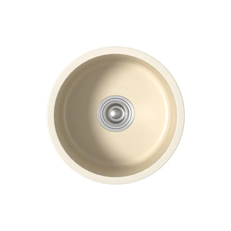 CX cream white round sink kitchen countertop stainless steel vegetable washing single sink