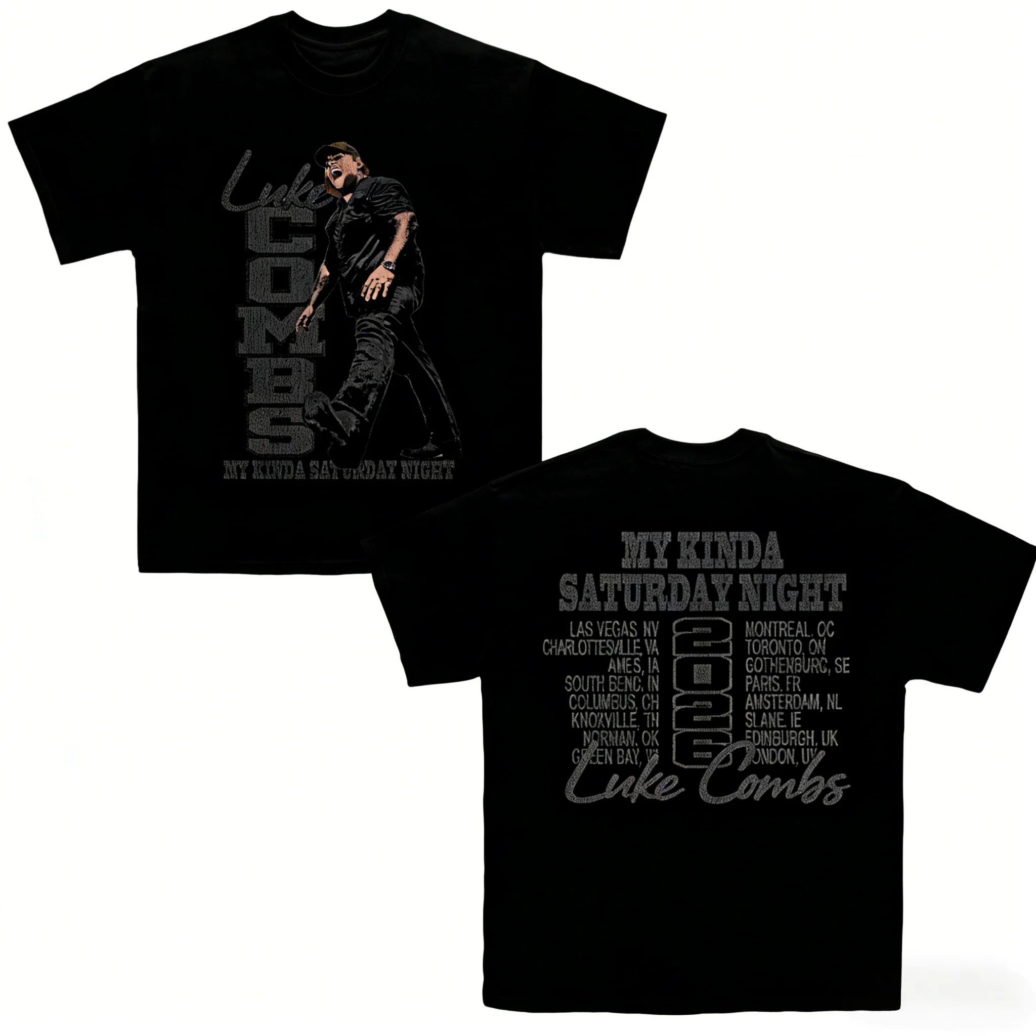 2026 New Luke Combs TOUR My Kinda Saturday Night Men's Clothing T-Shirt Cotton Short Sleeve Fans Gift Y2k Popular Summer T Shirt