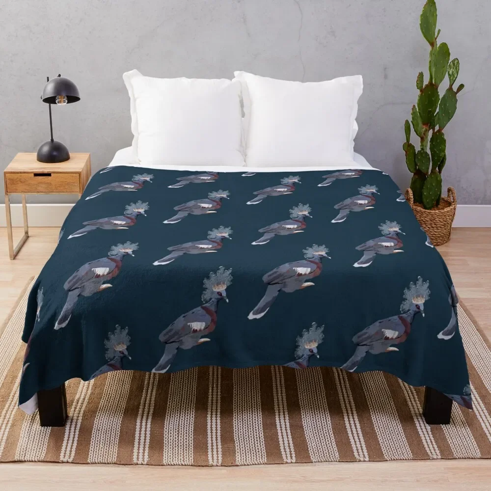 Victoria ‘ crowned’ pigeon Throw Blanket Flannel Fabric For Decorative Sofa Blankets For Bed Blankets