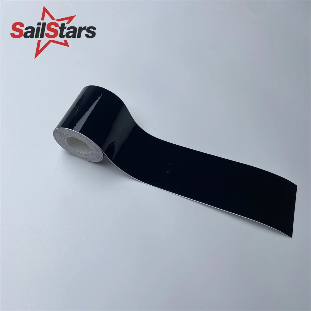 3/5/7/10 cm Glanszwarte vinylstrip zelfklevende folie auto stickers voor auto-interieur deurkolom motorkap dak