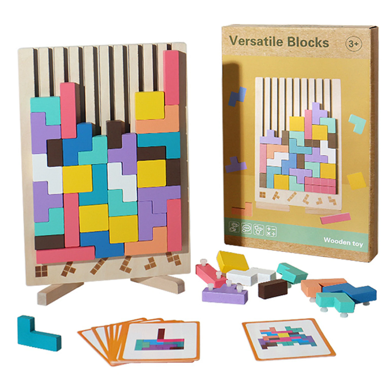 Wooden 3D Montessori Puzzles Toy Russian Blocks Puzzle Brain Teasers Toy Gift for 14+ Year Old Boys and Girls