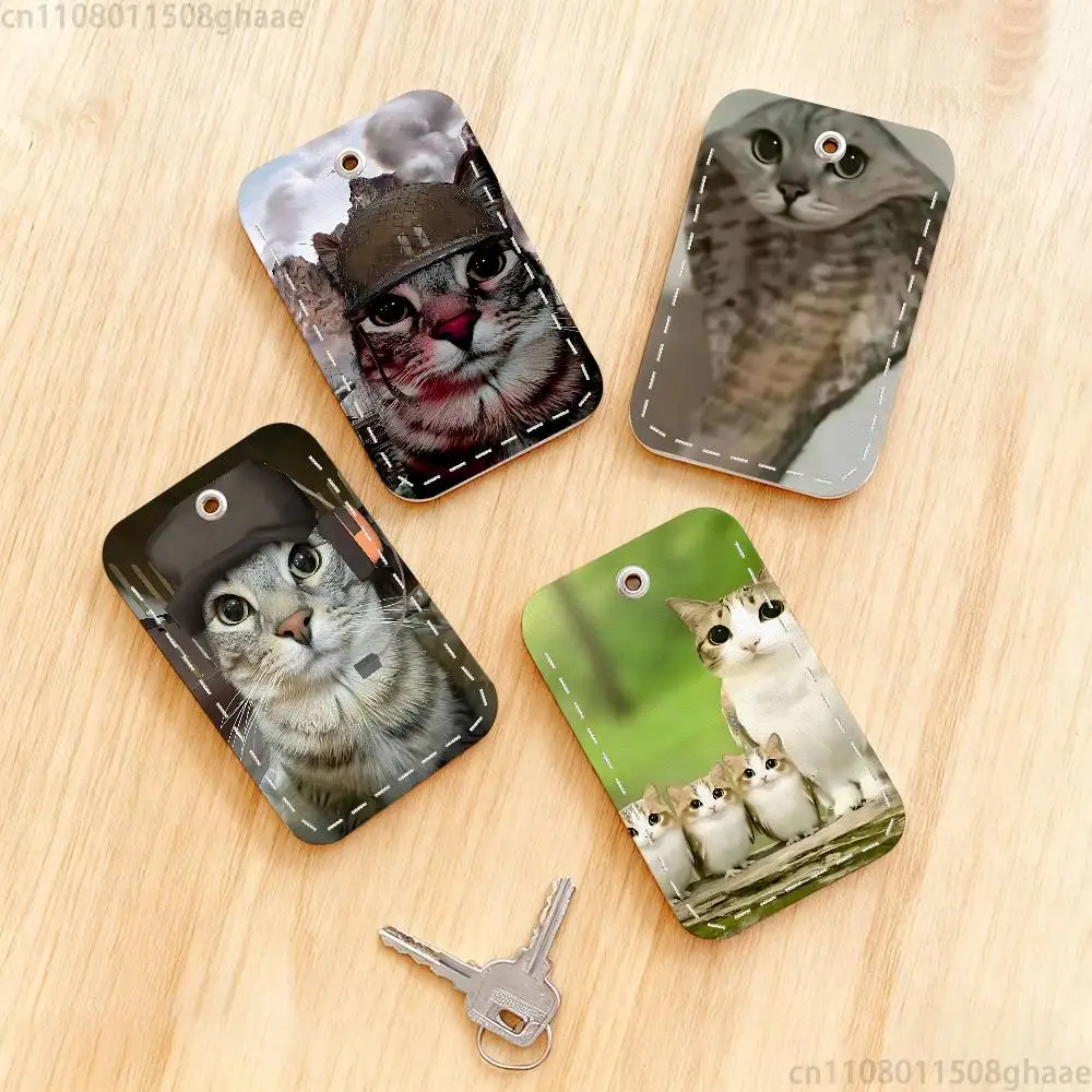 

War Cat Cute Personalised Print Card Holder Suitable For Holder Girls Door Card Case Women Badge Holder Keychain