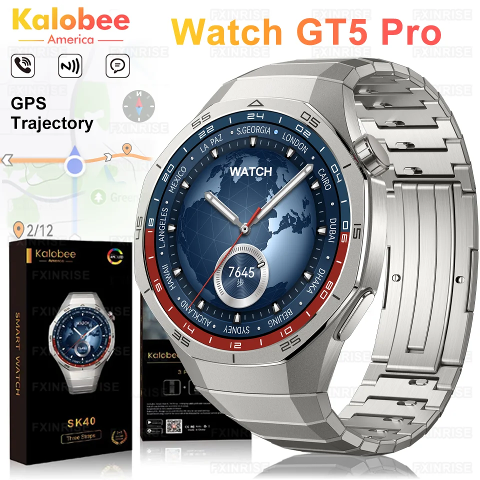 

For Huawei Watch GT5 Pro Smart Watch HD AMOLED Screen GPS Tracker NFC Bluetooth Call Health Waterproof Smartwatch Men Women 2025