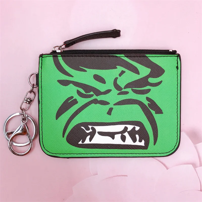 Disney Spiderman Hulk Anime Coin Purse Student Card Bag Star wars Coin Wallet Boys Girls Card Holders Keychains Kids Gifts