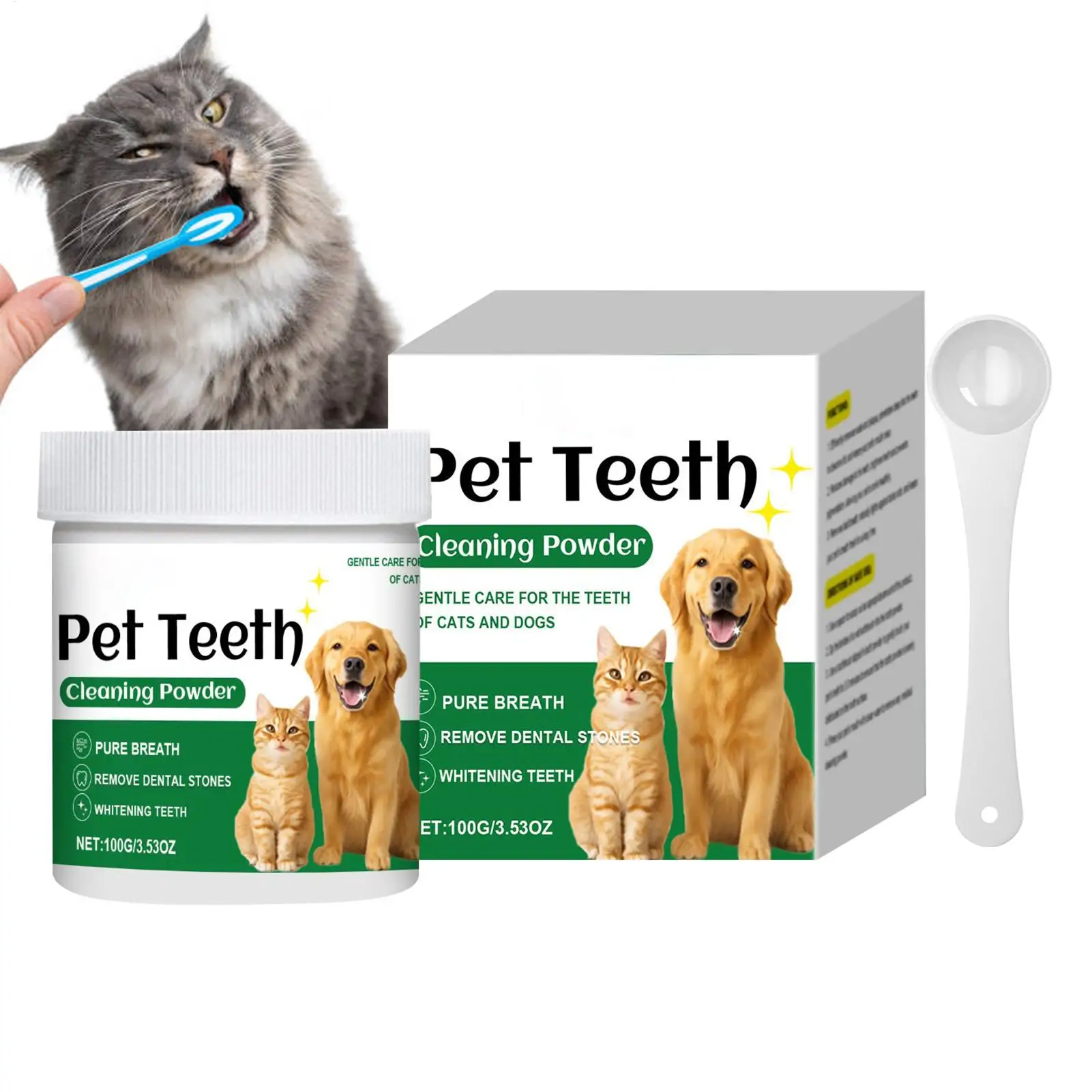 

Порошок для чистки зубов собаки, порошок для освежителя дыхания собаки, нежные долговечные чистящие средства, устойчивые к запахам товары для домашних животных для дома