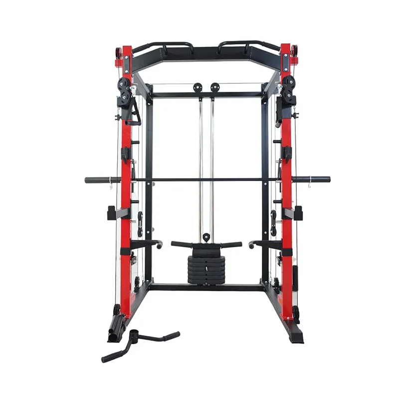 Multi function Home Gym Equipment Pull Up Bar Weight Stack Squat Rack With Smith Machine